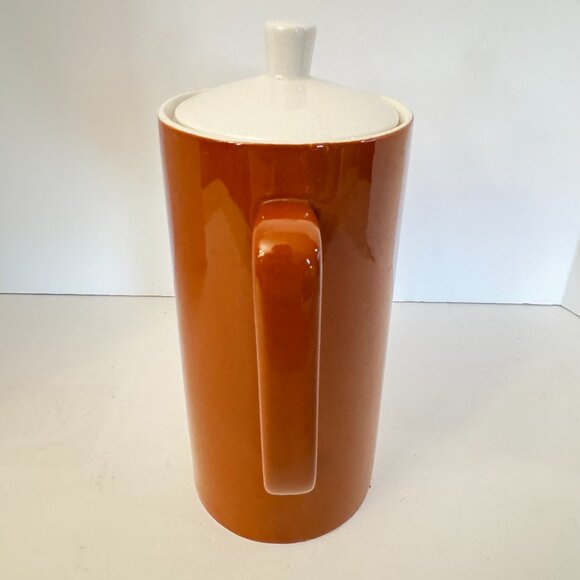 Style House Japan Ironstone Monterrey Brown Coffee Teapot Tall Pitcher Lid Vtg - Picture 5 of 15